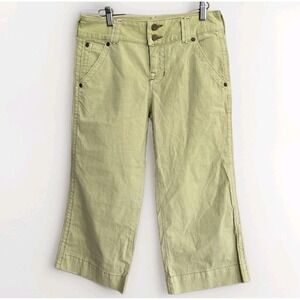 Pure Color Jeans‎ Womens Sz 29 Light Green Cropped Capri Stretch Straight Leg